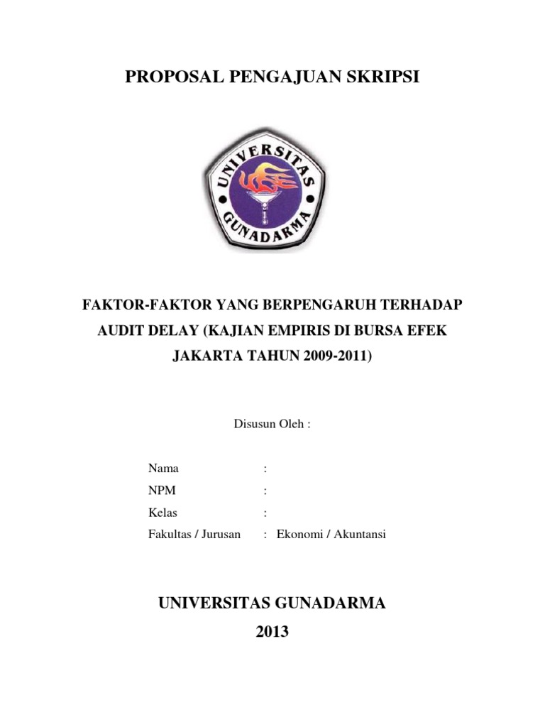 Contoh Proposal Skripsi Akuntansi