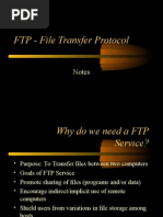 FTP - File Transfer Protocol: Notes