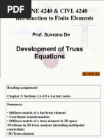 MANE 4240 & CIVL 4240 Introduction To Finite Elements: Development of Truss Equations