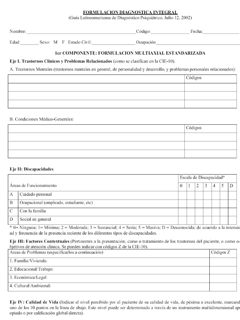3) Diagnostico Multiaxial | PDF