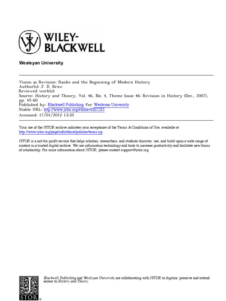 Ranke's Revision in Modern Historiography | PDF | Aesthetics ...