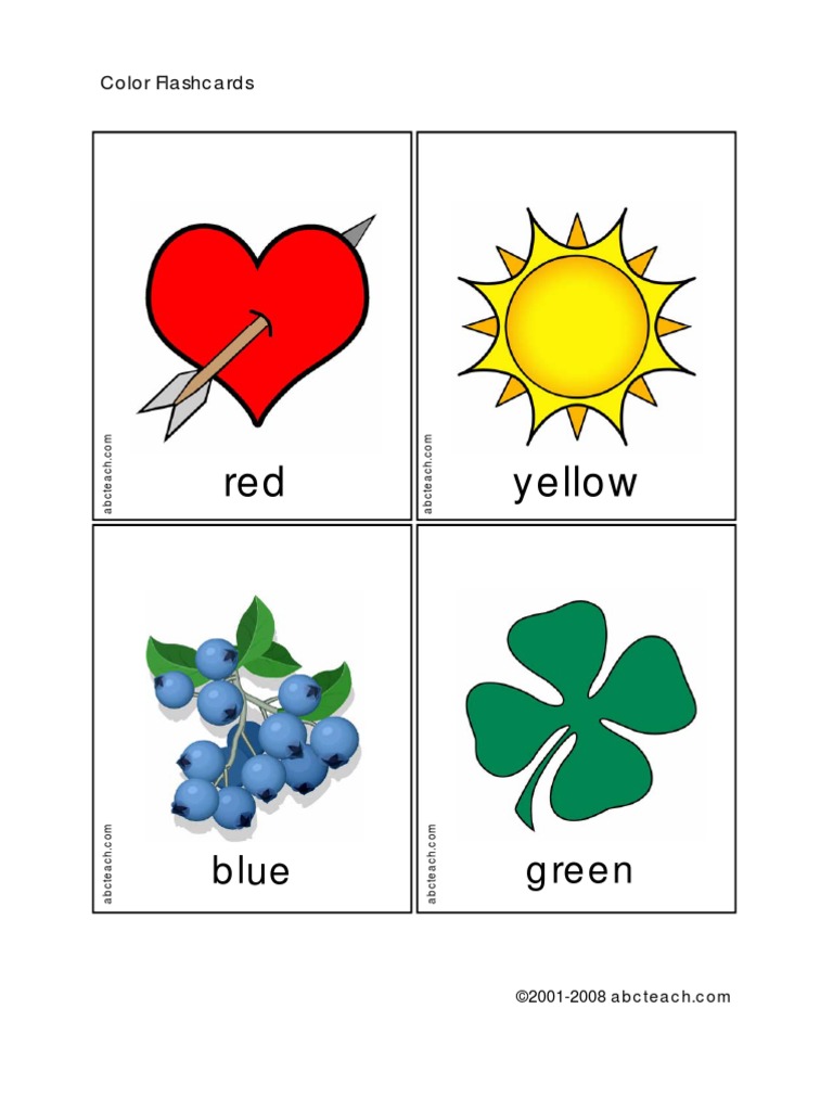 Flashcards Colors Bryg2 | PDF