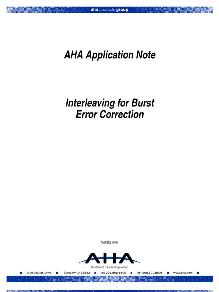 Interleaving For Burst Error Correction PDF Forward Error