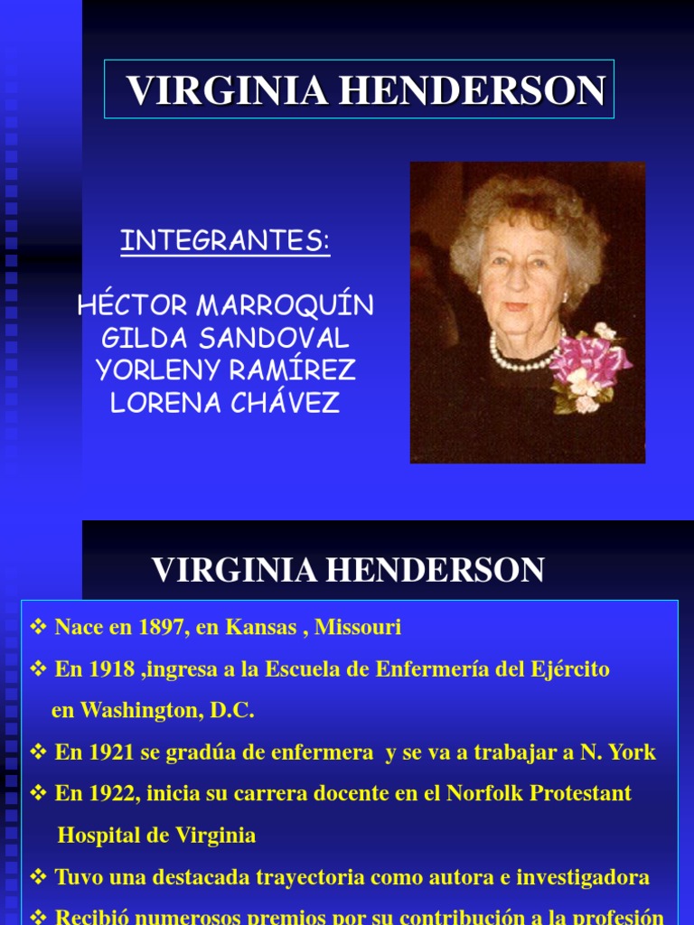 Teoria de virginia henderson resumen