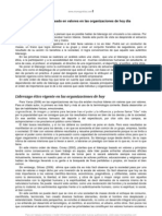 El Liderazgo Basado en Valores en Las Organizaciones de Hoy Dia