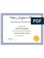 Training Certificate