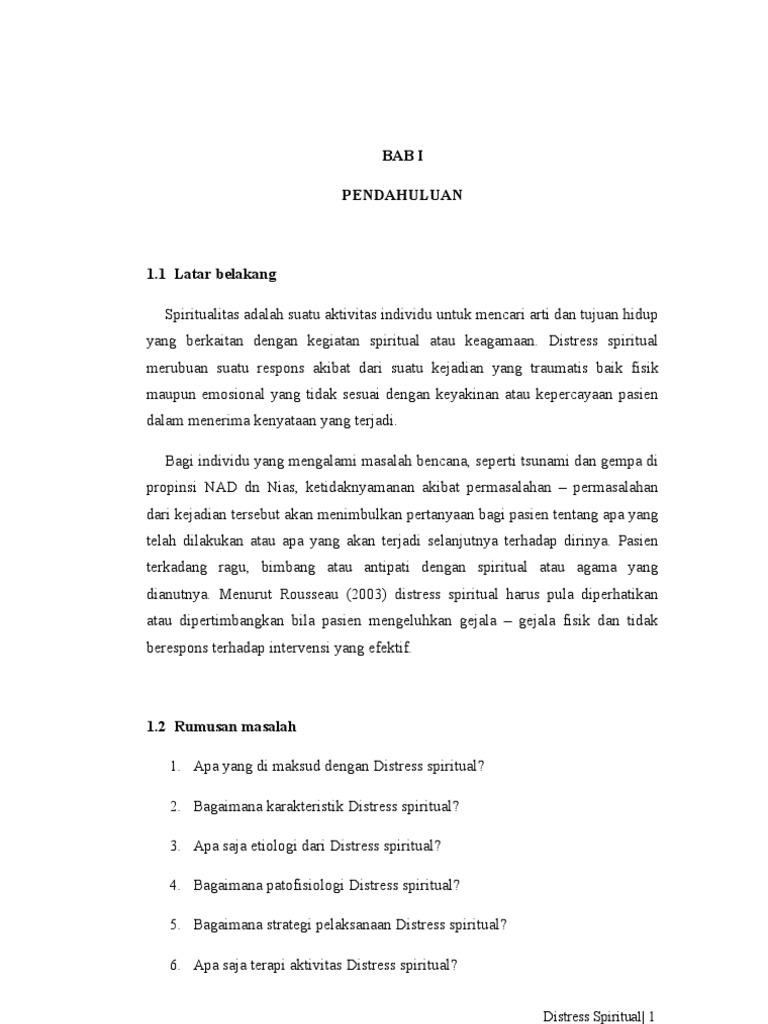 Distress Spiritual Isi