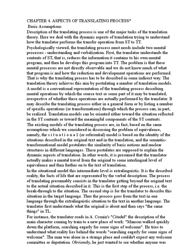 Aspects of the Translating Process | PDF | Conceptual Model | Translations