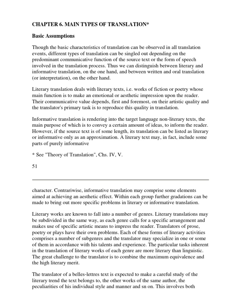 Chapter 6. Main Types of Translation | PDF | Translations | Language ...