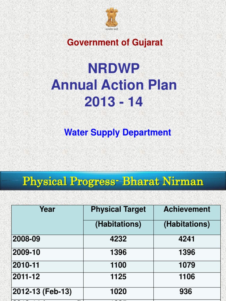 GoI Action Plan 2013 14 Final | PDF | Drinking Water | Water Supply