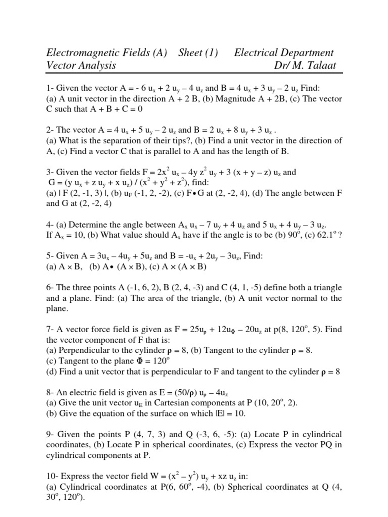 Field A Electromagnetic Sheet 10th Of Ramadan Capacitor Electrical Resistivity And Conductivity