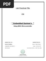 Lab Practical File: " Embedded System's "