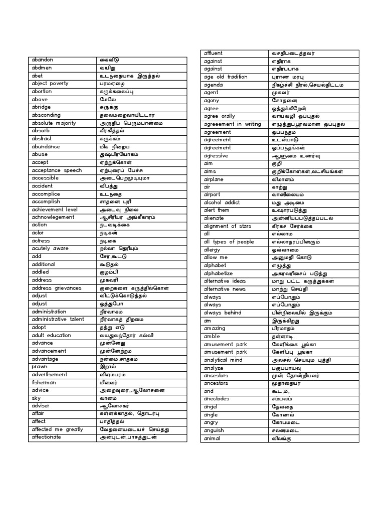 Dictionary English To Tamil 02