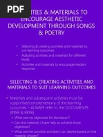 Activities & Materials to Encourage Aesthetic Development Through Songs And Poetry