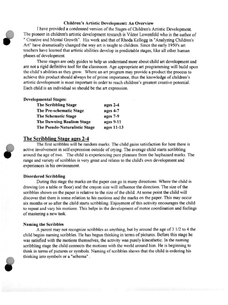 Stages of Children's Artistic Development | PDF | Motivation | Motivational