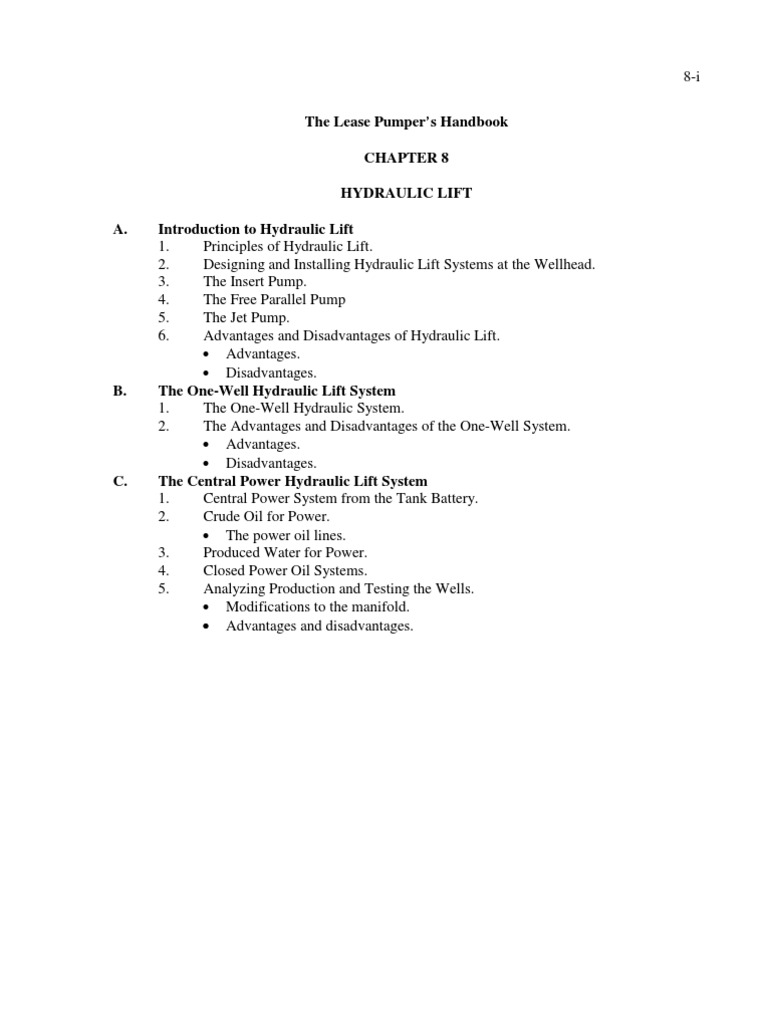 Hydraulic Lift Systems Guide | PDF | Pump | Casing (Borehole)