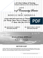 Certificate of Community Service: Roselle May Aberilla