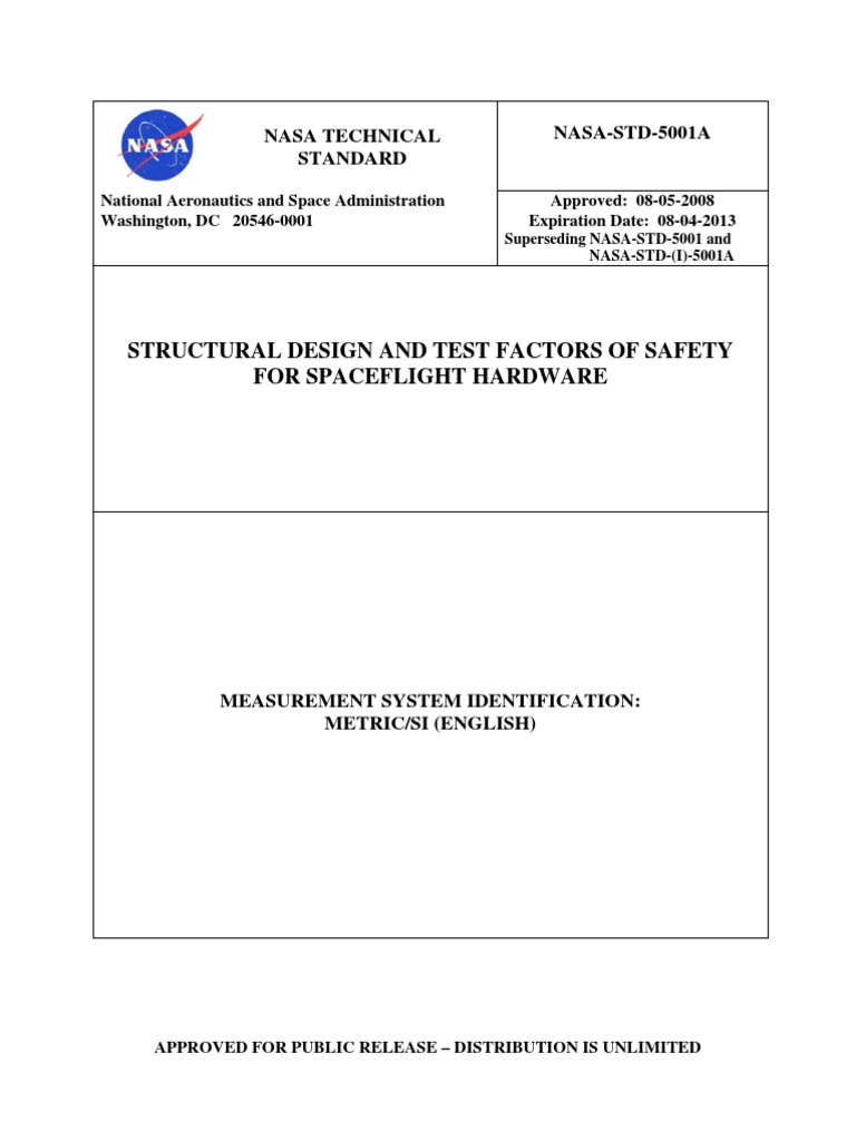 NASA Structural Safety Standards for Spaceflight | PDF | Strength Of ...