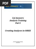 Cal Answers Analysis Training: University of California, Berkeley March 2012