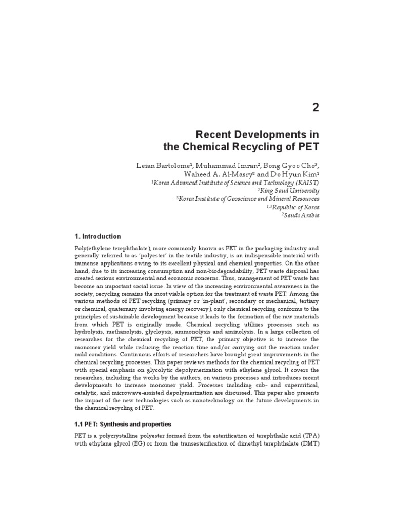 Chemical PET Recycling PDF