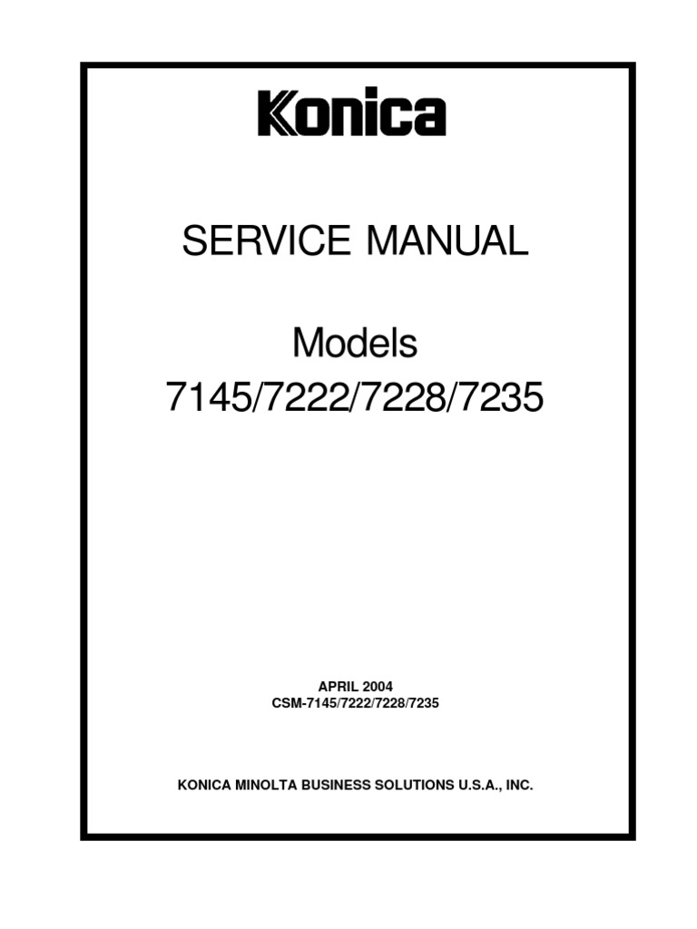 Konica 7145 - Service Manual 448p | Ac Power Plugs And Sockets | Electrical  Connector
