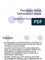 1 Definicion e Historia de La Psicologia Social