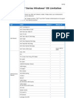 P8Z77/P8H77 Series Windows OS Limitation Notices: Type Feature Windows 7 Windows XP