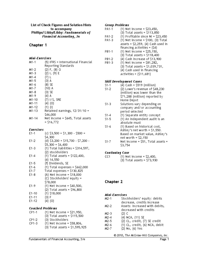 Check Figures PLL3e Final | PDF | Debits And Credits | Book Value