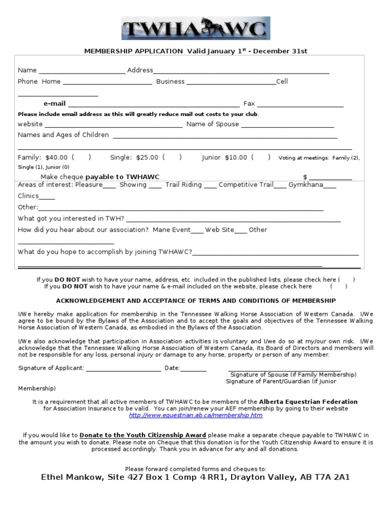 Membershipapplication Expanded | PDF | Cheque | Government