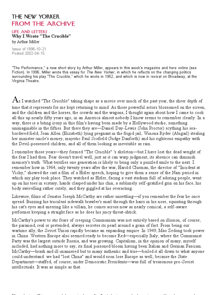 Why I Wrote The Crucible PDF