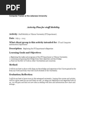 Activity Plan