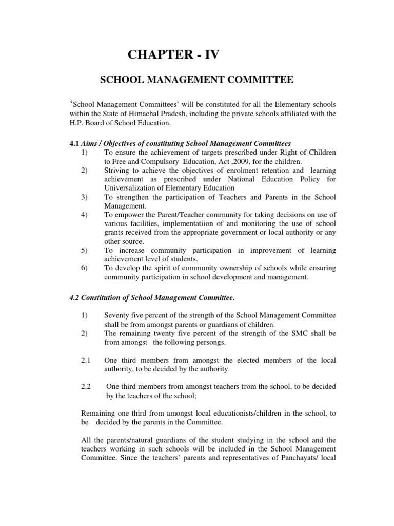 Himachal Pradesh School Management Code | PDF | Committee | Grant (Money)