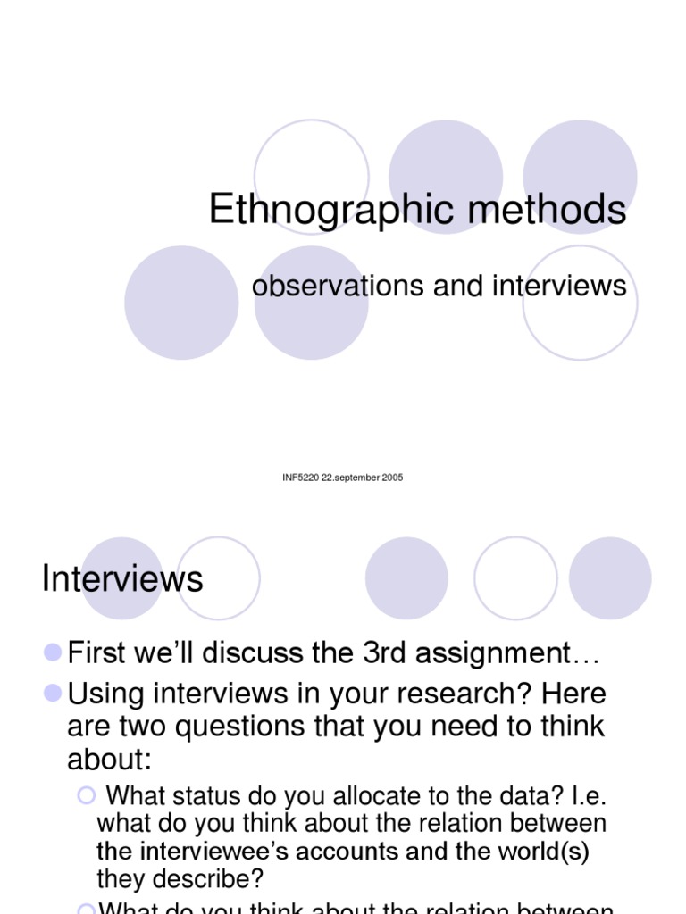 Ethnographic Methods | Download Free PDF | Ethnography | Interview