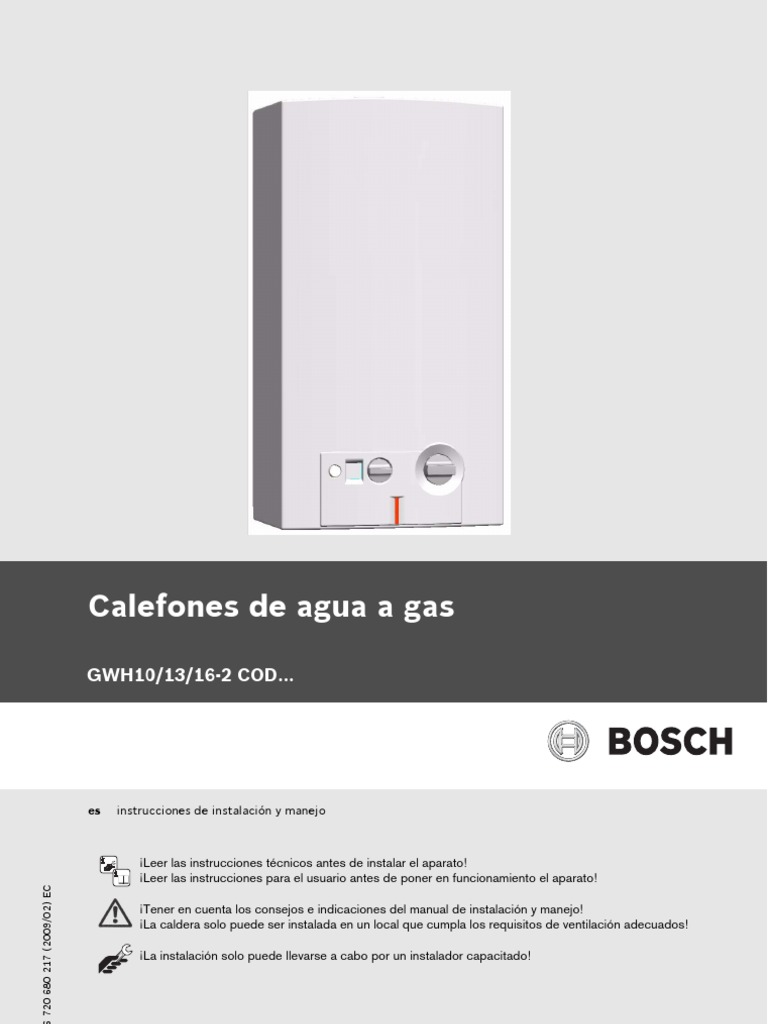 Manual Calefones Bosch Compact 2 27 9kw Automodulante De Tiro