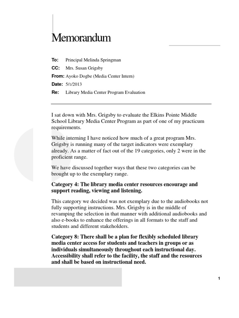 Memorandum | PDF | Libraries | Communication
