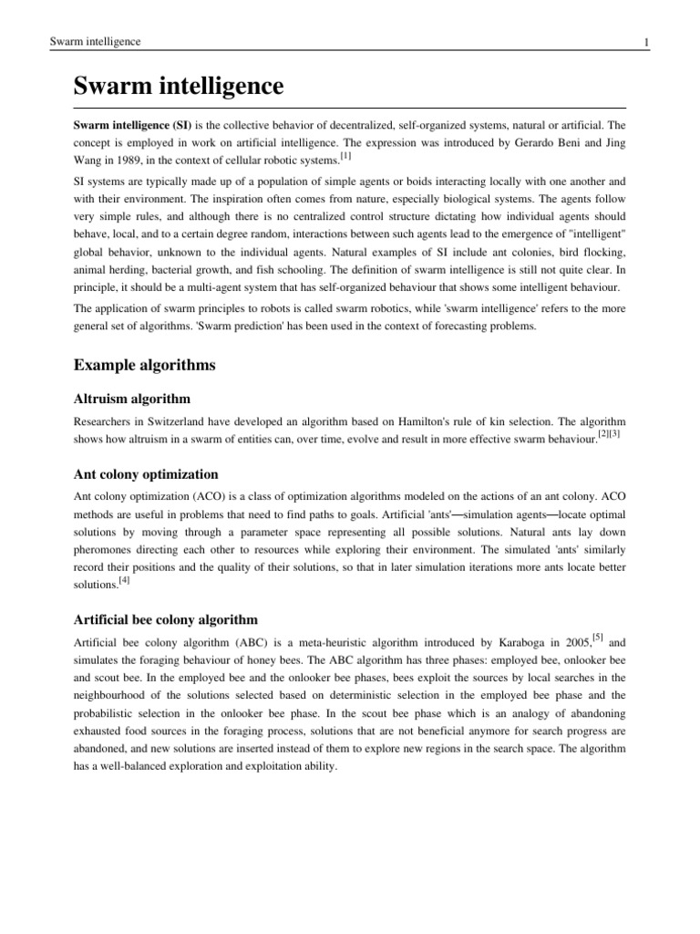 Swarm Intelligence Algorithms Guide | PDF | Emergence | Systems Theory