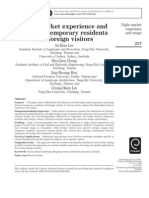 Night Market Experience and Image of Temporary Residents and Foreign Visitors