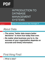 Introduction To Database Management SYSTEM