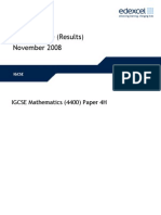 IGCSE Maths Mark Scheme Nov 2008 Paper 4H