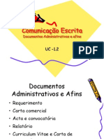 Comunicação Escrita-Documentos Administrativos