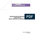 INVESTIGACIÓN DE MERCADO Entrevista - Diana Thomson