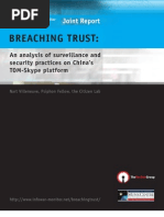 Download Breaching Trust An analysis of surveillance and security practices on Chinas TOM-Skype platform by The SecDev Group SN13712715 doc pdf