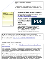 Music Analysis and Reception Behaviours: Sommeil by Pierre Henry