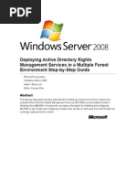 Deploying Active Directory Rights Management Services in a Multiple Forest Environment Step-By-Step Guide