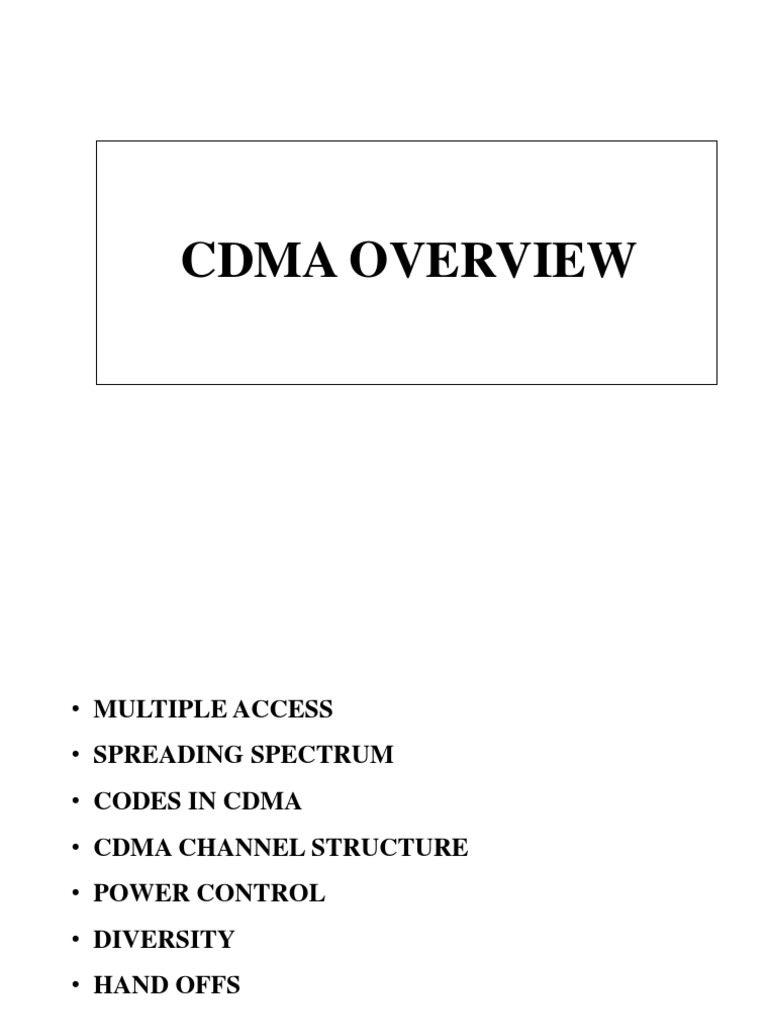 CDMA Overview | PDF