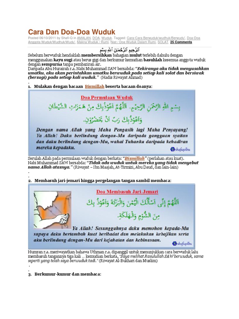 Cara Dan Doa Berwudhuk Pdf