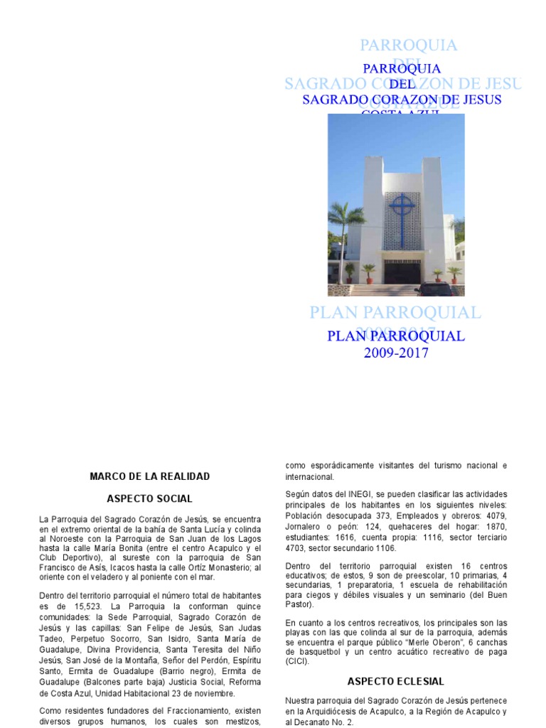 Parroquia Del Sagrado Corazon de Jesus - Planpastoral | PDF