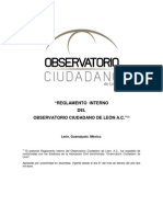 Reglamento Interno Del Observatorio Ciudadano de Leon AC