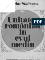 Unitatea Romanilor in Evul Mediu