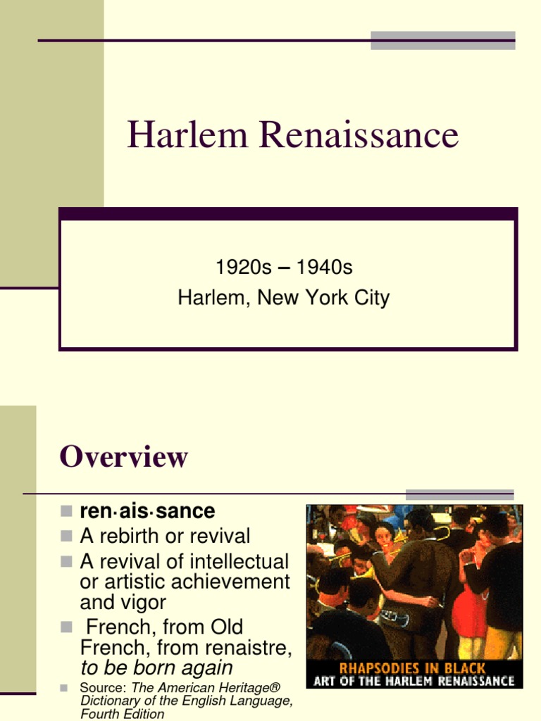 Harlem RenaissanceHarlem-Renaissance | PDF | Harlem Renaissance ...